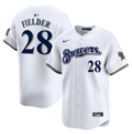 Prince Fielder Jersey #28 Milwaukee Brewers White All Stitched