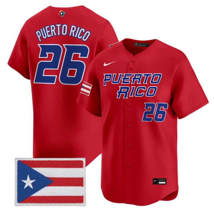 Puerto Rico Jersey #26 Puerto Rico World Baseball Classic 2026 Stitched
