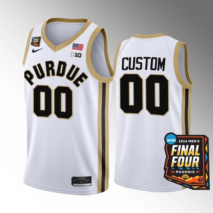 Purdue Boilermakers Custom 2024 NCAA March Madness Final Four Jersey White