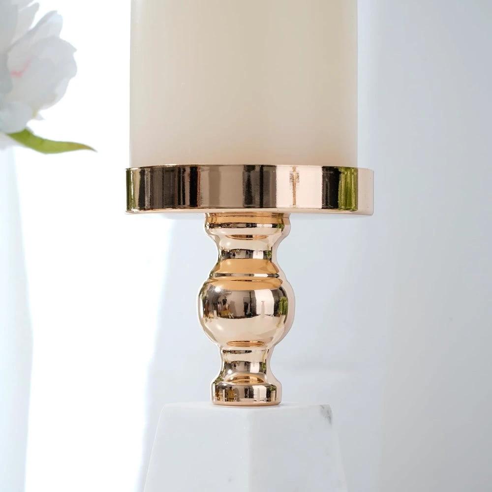Pyramid Gold Marble Candle Holder