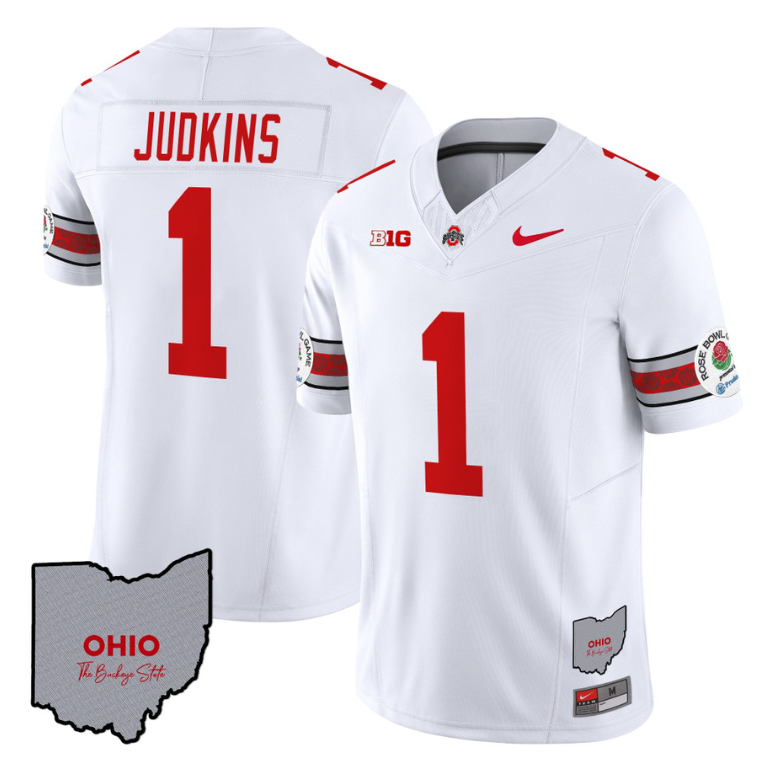 Quinshon Judkins Jersey #1 Ohio State Rose Bowl Patch Football