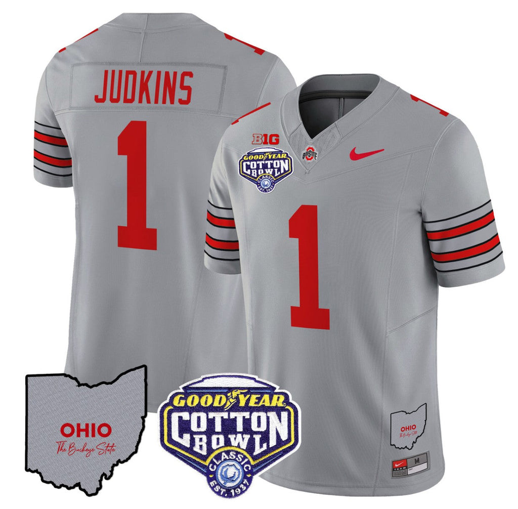 Quinshon Judkins Jersey #1 Ohio State Buckeyes Cotton Bowl Patch Stitched
