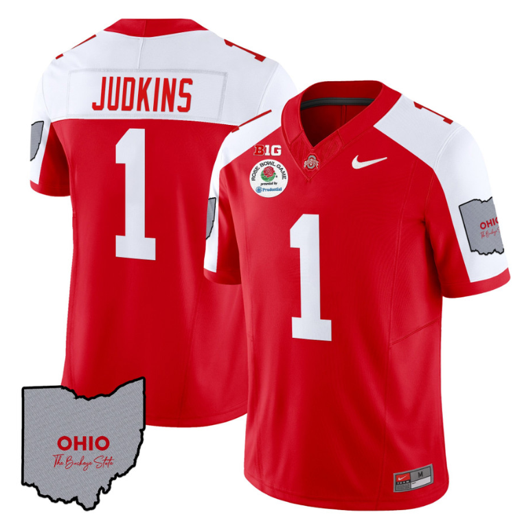 Quinshon Judkins Jersey #1 Ohio State Rose Bowl Patch Football