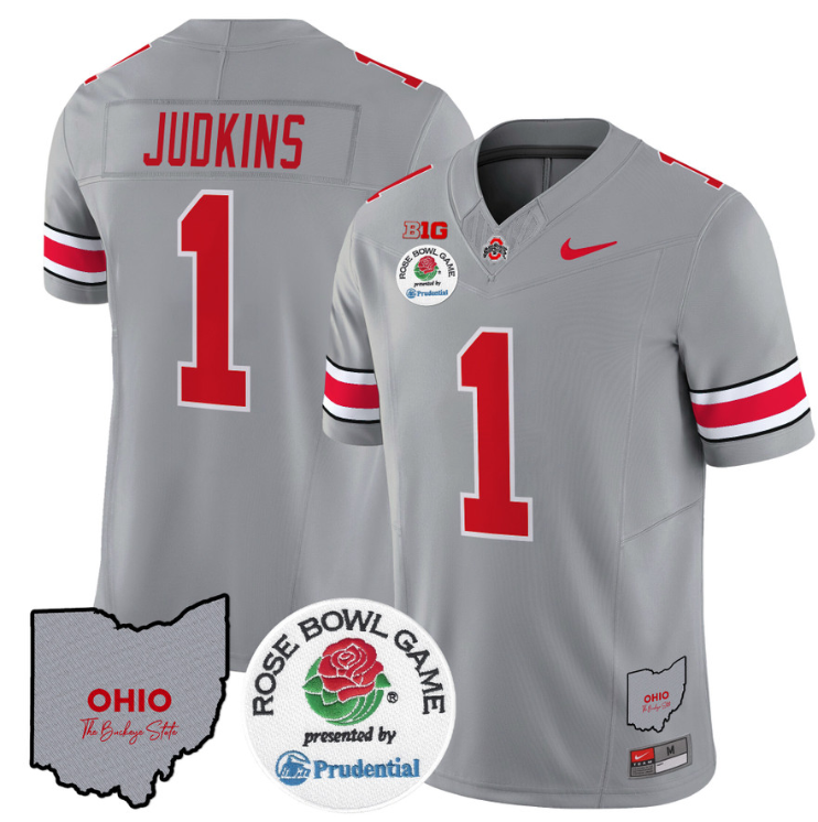 Quinshon Judkins Jersey #1 Ohio State Buckeyes Rose Bowl Vapor Limited