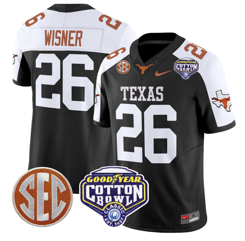 Quintrevion Wisner Jersey #26 Texas Longhorns Cotton Bowl Patch Stitched