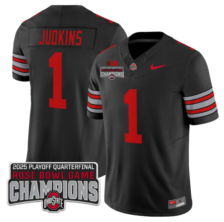 Quinshon Judkins Jersey #1 Ohio State 2025 Rose Bowl Champions Patch