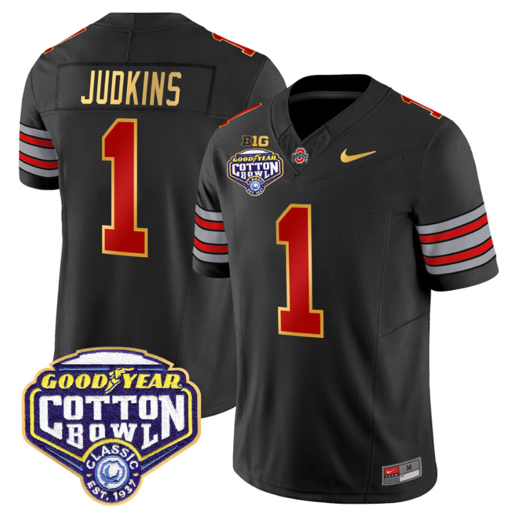 Quinshon Judkins Jersey #1 Ohio State 'Heritage Stripe' Cotton Bowl