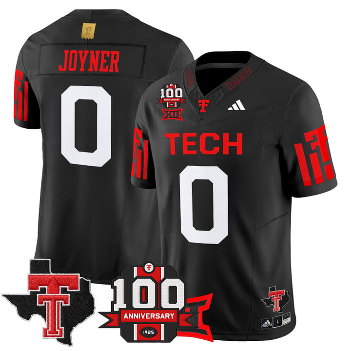 Quinten Joyner Jersey #0 Texas Tech 2025 100th Anniversary Patch Stitched B