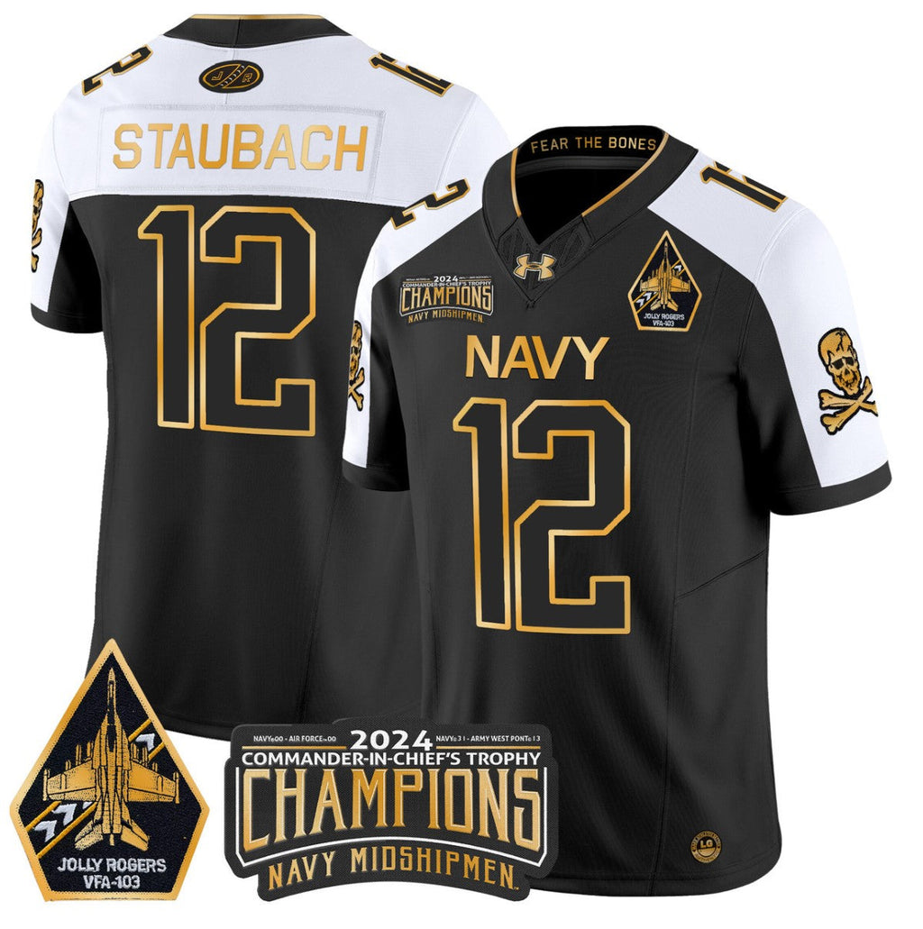 Roger Staubach Jersey #12 Navy Midshipmen Commander-in-chief's Trophy