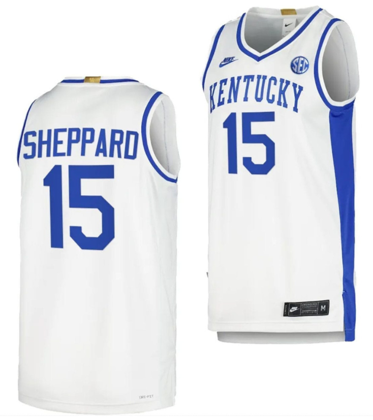 Reed Sheppard Kentucky Wildcats Basketball White Jersey -All Stitched