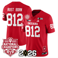 Rust Born Jersey #812 Indiana Hoosiers 2025 National Champions Stitched Red