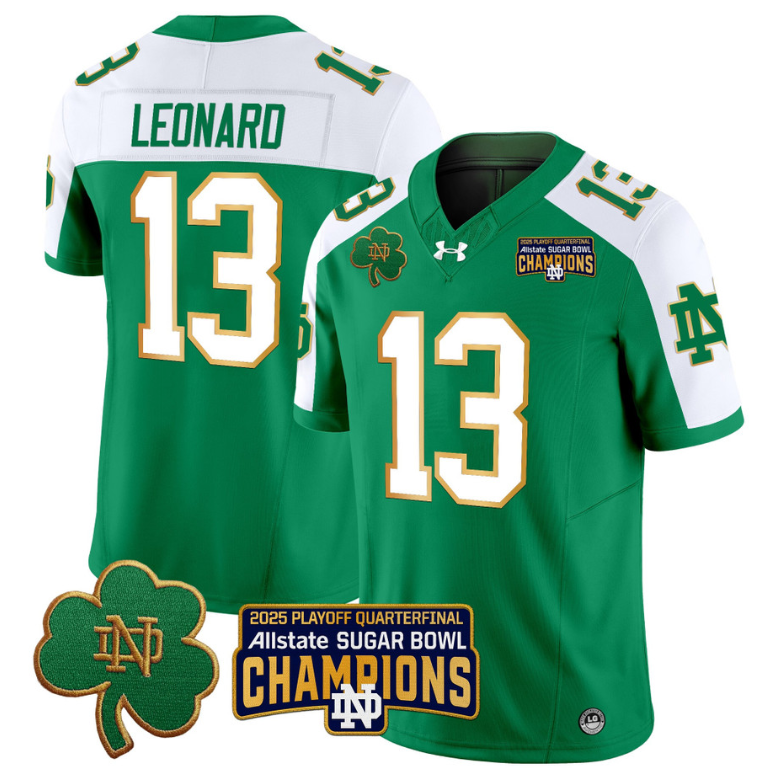 Riley Leonard Jersey #13 Notre Dame 2025 Sugar Bowl Champions