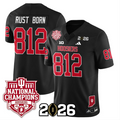Rust Born Jersey #812 Indiana Hoosiers 2025 National Champions Stitched Black