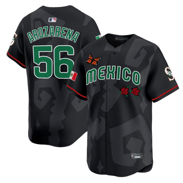 Randy Arozarena Jersey #56 2025 Mexican Heritage x Sentrock Vapor Limited Stitched