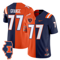 Red Grange Jersey #77 Illinois Fighting Illini Split Vapor Limited Football