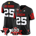 Red Raiders Jersey #25 Texas Tech 100th Anniversary Patch 2025 Stitched