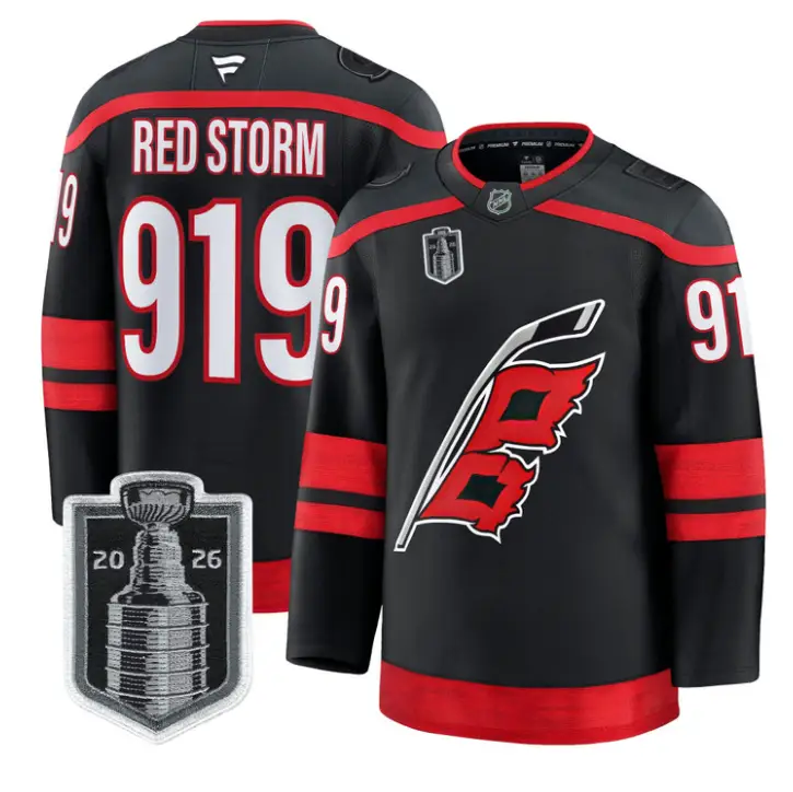 Red Storm Jersey #919 Carolina Hurricanes 2026 Stanley Cup Stitched