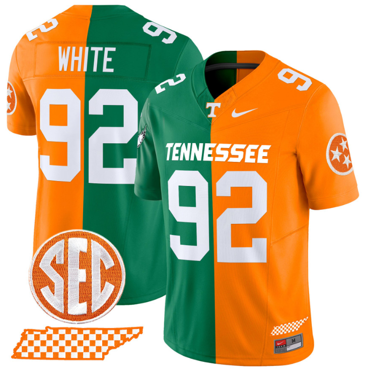 Reggie White Jersey Eagles #92 Tennessee Volunteers Split Vapor Football