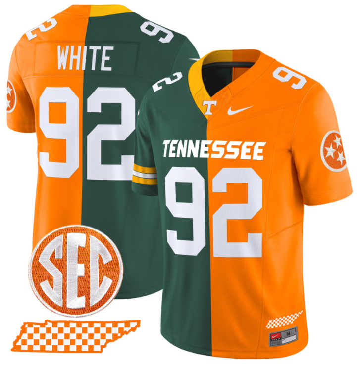 Reggie White Jersey Packers #92 Tennessee Volunteers Split Vapor Football