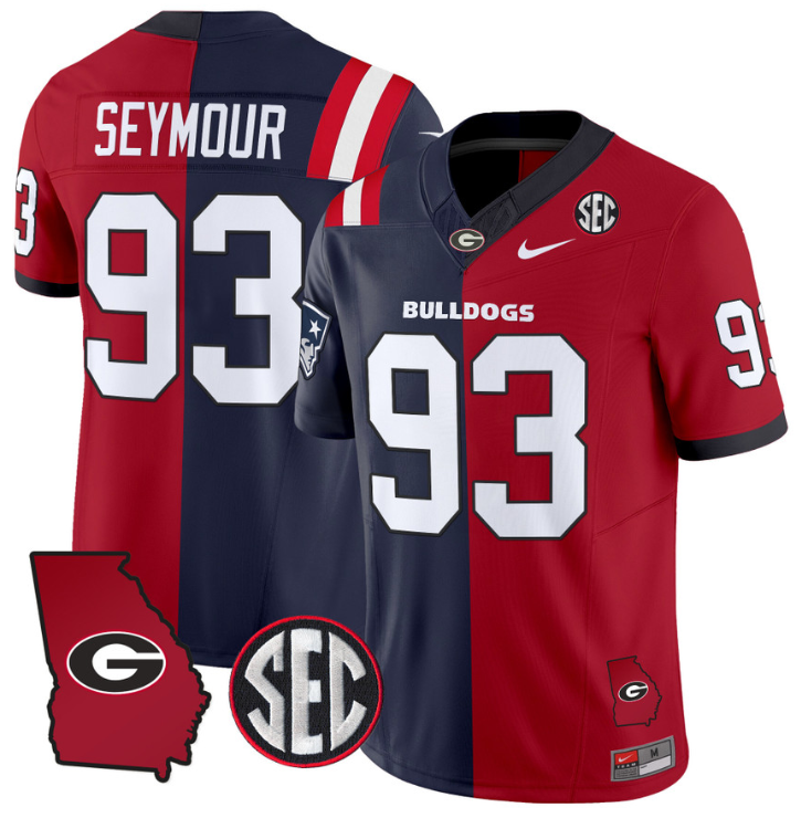 Richard Seymour Jersey #93 Georgia Bulldogs Split Vapor Football Stitched