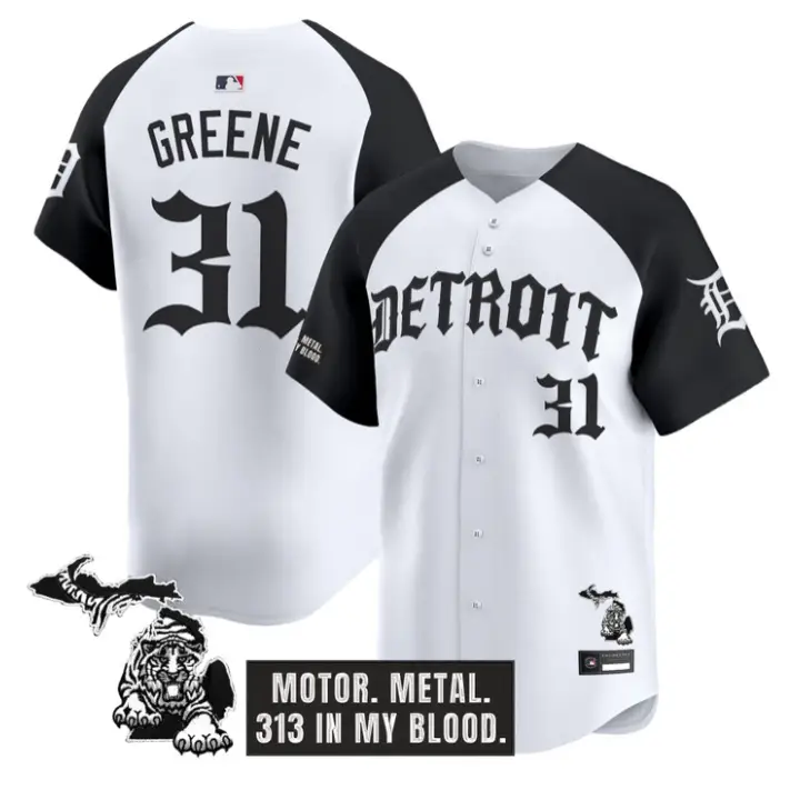 Riley Greene Jersey #31 Detroit Tigers Old English Edition Stitched