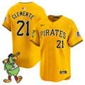 Roberto Clemente Jersey #21 Pittsburgh Pirates Pirate Parrot Patch Premier Limited Stitched