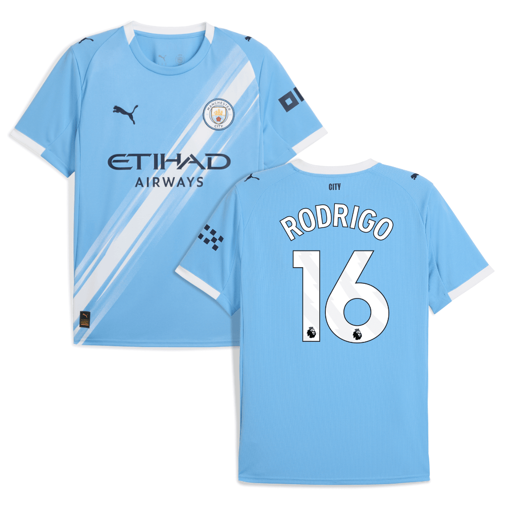 Rodrigo 16 Manchester City 2025-26 Home Men Jersey – Sky Blue
