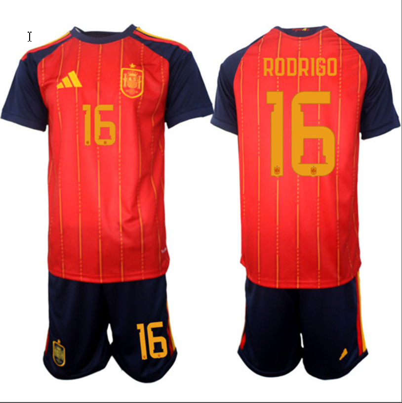 Rodrigo Jersey #16 Spain Team 2025-26 Red Home Soccer Suit