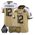 Roger Staubach Jersey #12 Navy Midshipmen Jolly Rogers 2025 Trophy Gold Alternate