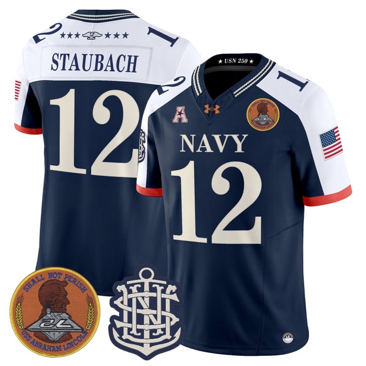 Roger Staubach Jersey #12 Navy Midshipmen 250th Anniversary Stitched