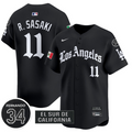 Roki Sasaki Jersey #11 Dodgers Mexico 2025 LA Gothic Style Patch Premier Limited Stitched