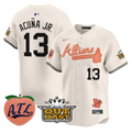 Ronald Acuna Jr Jersey #13 Atlanta Braves Atliens Peach Vapor Premier Limited Stitched