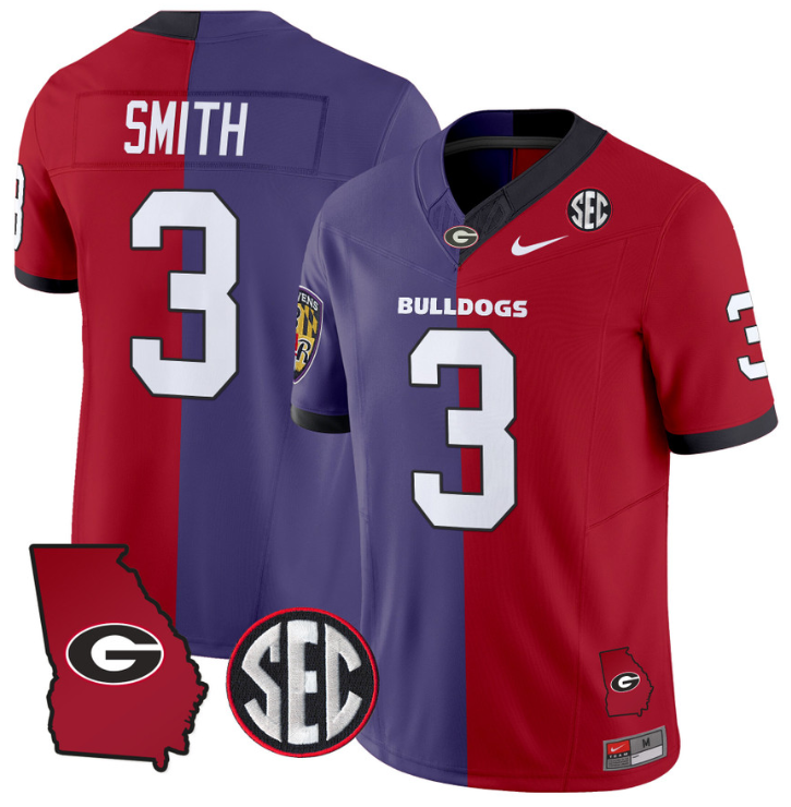 Roquan Smith Jersey #3 Georgia Bulldogs Split Vapor Football Stitched