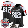 Rust Born Jersey #812 Indiana Hoosiers 2026 Peach Bowl Champions Patch Stitched