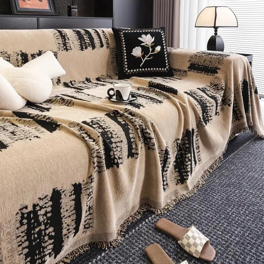 Rustic Abstract Chenille Sofa Cover