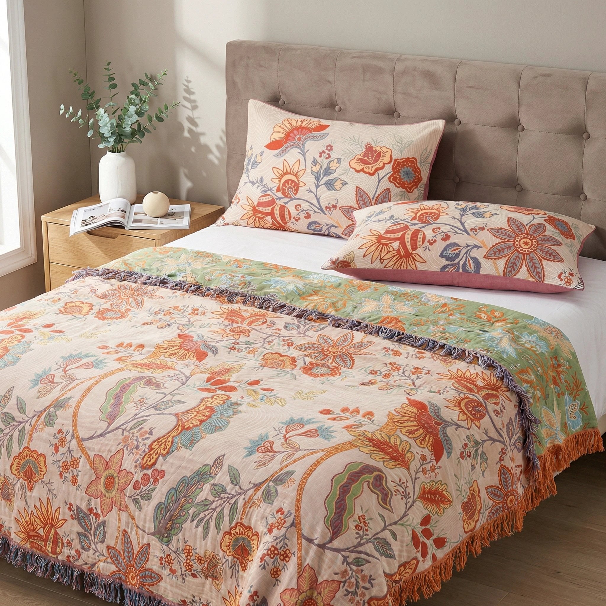Rustic Floral Boho Pillowcases | 2pcs Set