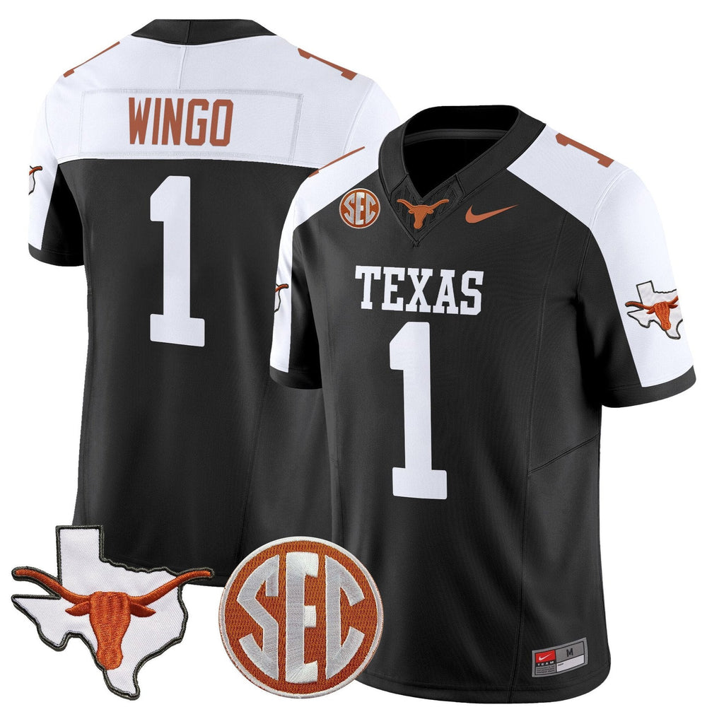 Ryan Wingo Jersey #1 Texas Longhorns 2025 State Map SEC Patch