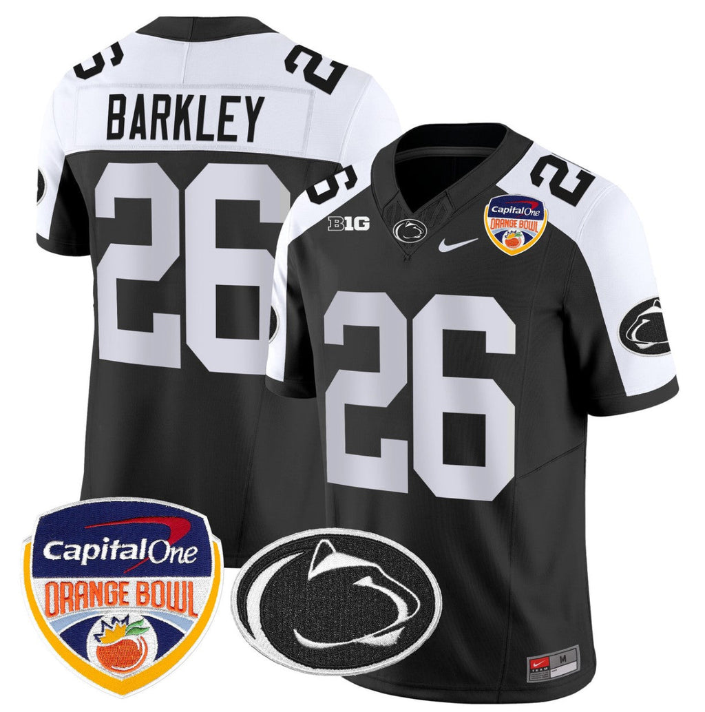 Saquon Barkley Jersey #26 Penn State Orange Bowl Patch Stitched