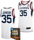Samson Johnson Jersey #35 UConn Huskies Basketball 2024 NCAA March Madness Final Four White