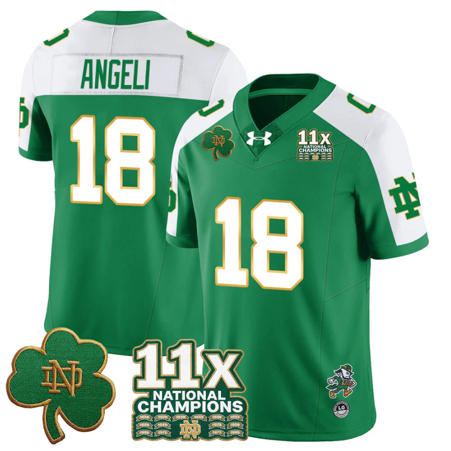 Steve Angeli Jersey #18 Notre Dame 11x-Time National Champions Stitched