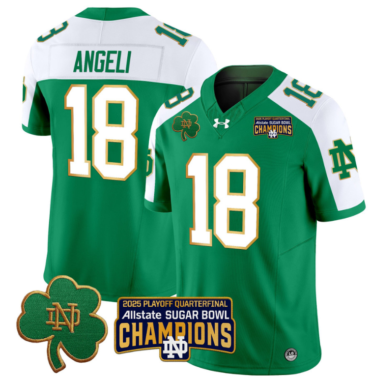 Steve Angeli Jersey #18 Notre Dame 2025 Sugar Bowl Champions