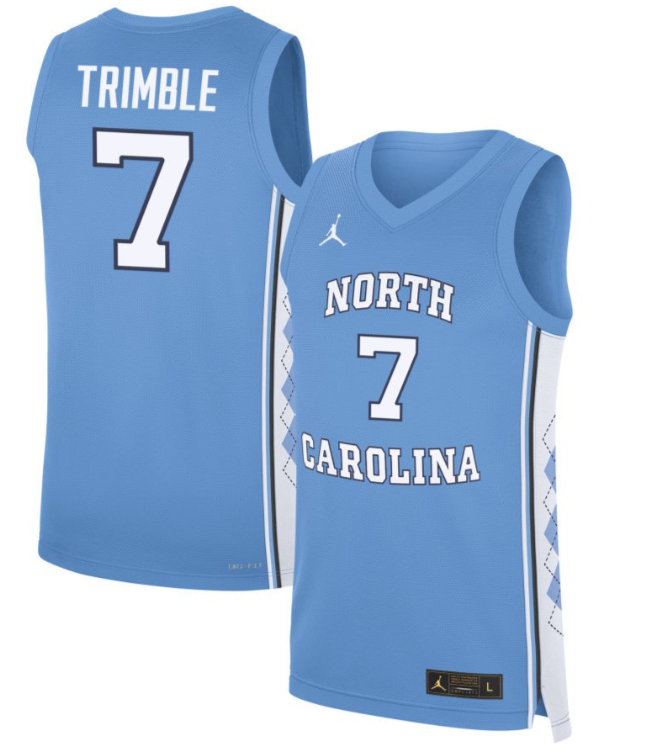 Seth Trimble Jersey #7 North Carolina Tar Heels Basketball Blue
