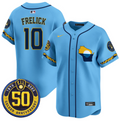 Sal Frelick Jersey #10 Milwaukee Brewers Golden 50th Anniversary Patch Stitched