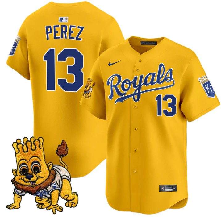 Salvador Perez Jersey #13 Kansas City Royals Sluggerrr Patch Vapor Premier Limited Stitched