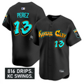 Salvador Perez Jersey #13 Kansas City Royals Graffiti Crown Drop Stitched