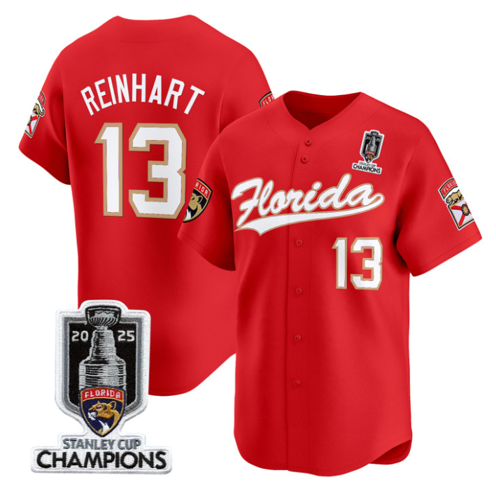 Sam Reinhart Jersey #13 Florida Panthers 2025 Stanley Cup Champions