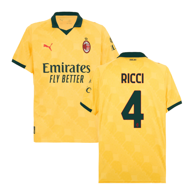 Samuele Ricci #4 AC Milan 2025-26 Third Men Jersey – Yellow