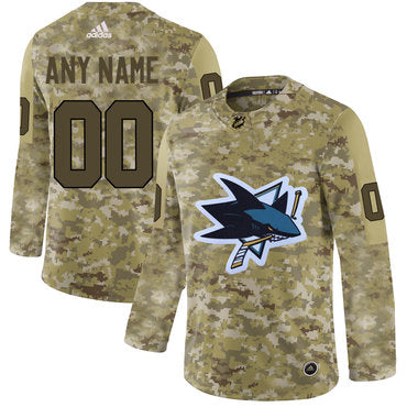 San Jose Sharks Camo Customized Jersey Stitched