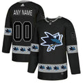 San Jose Sharks Custom Black Team Logos Fashion Jersey Stitched