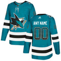 San Jose Sharks Teal Customized Drift Fashion Jersey Stitched